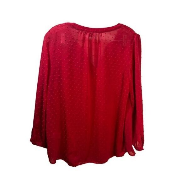 New ELLE Chiffon Lace Long Sleeves Blouse Large - Picture 2 of 5